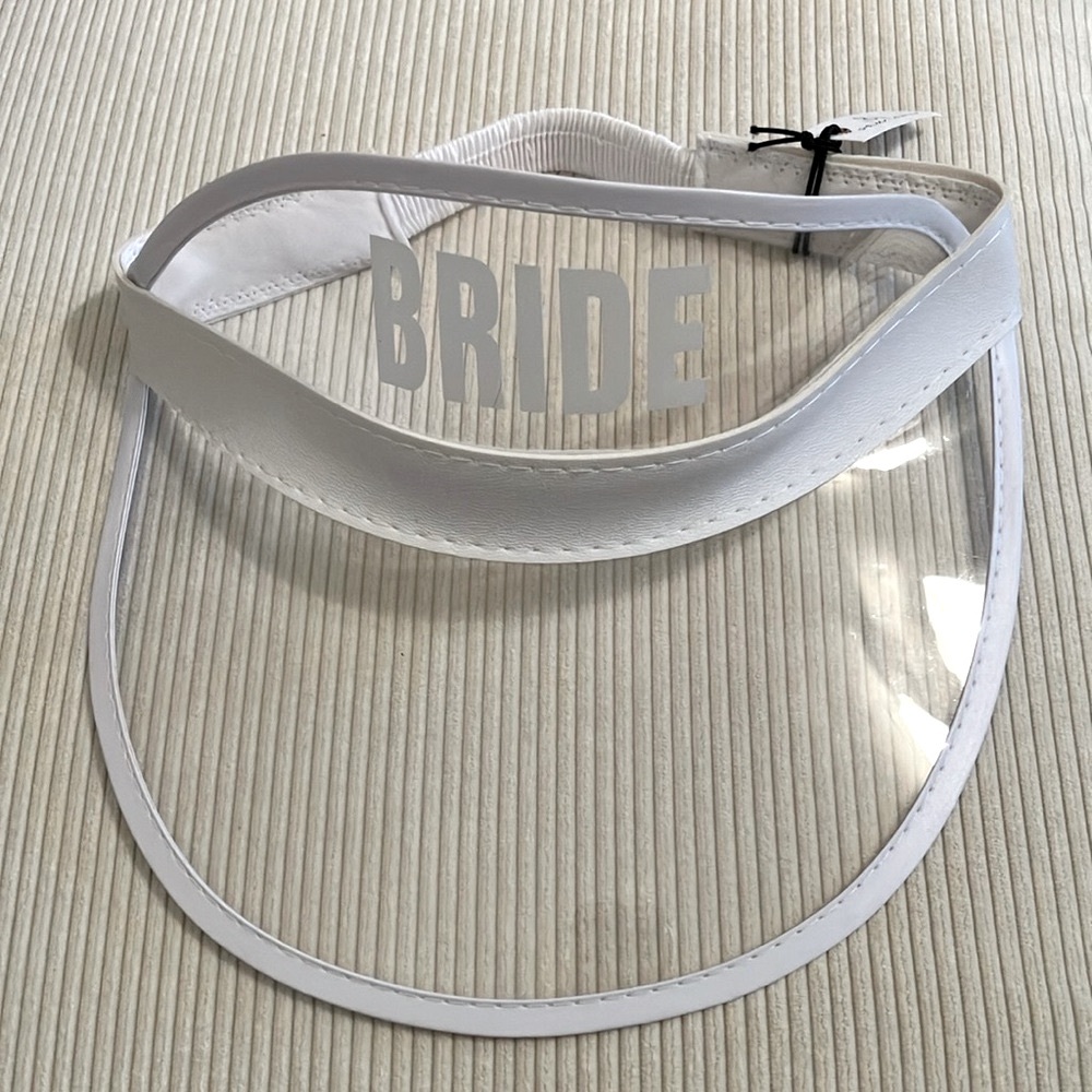 NWT 8 Oak Lane White & Clear “Bride” Visor